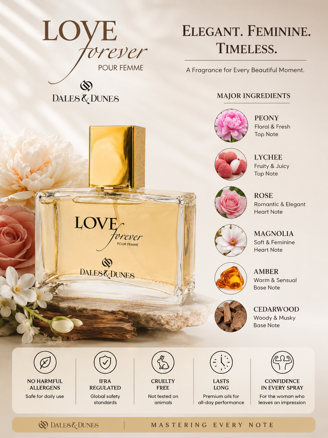 Dales & Dunes Elegant Collection Love Forever Eau De Parfum für Damen 100ml