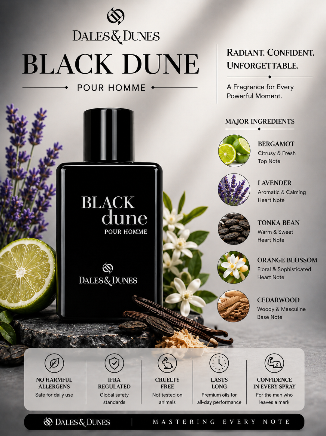 Dales & Dunes Elegant Collection Black Dune Eau De Parfum für Herren 100ml