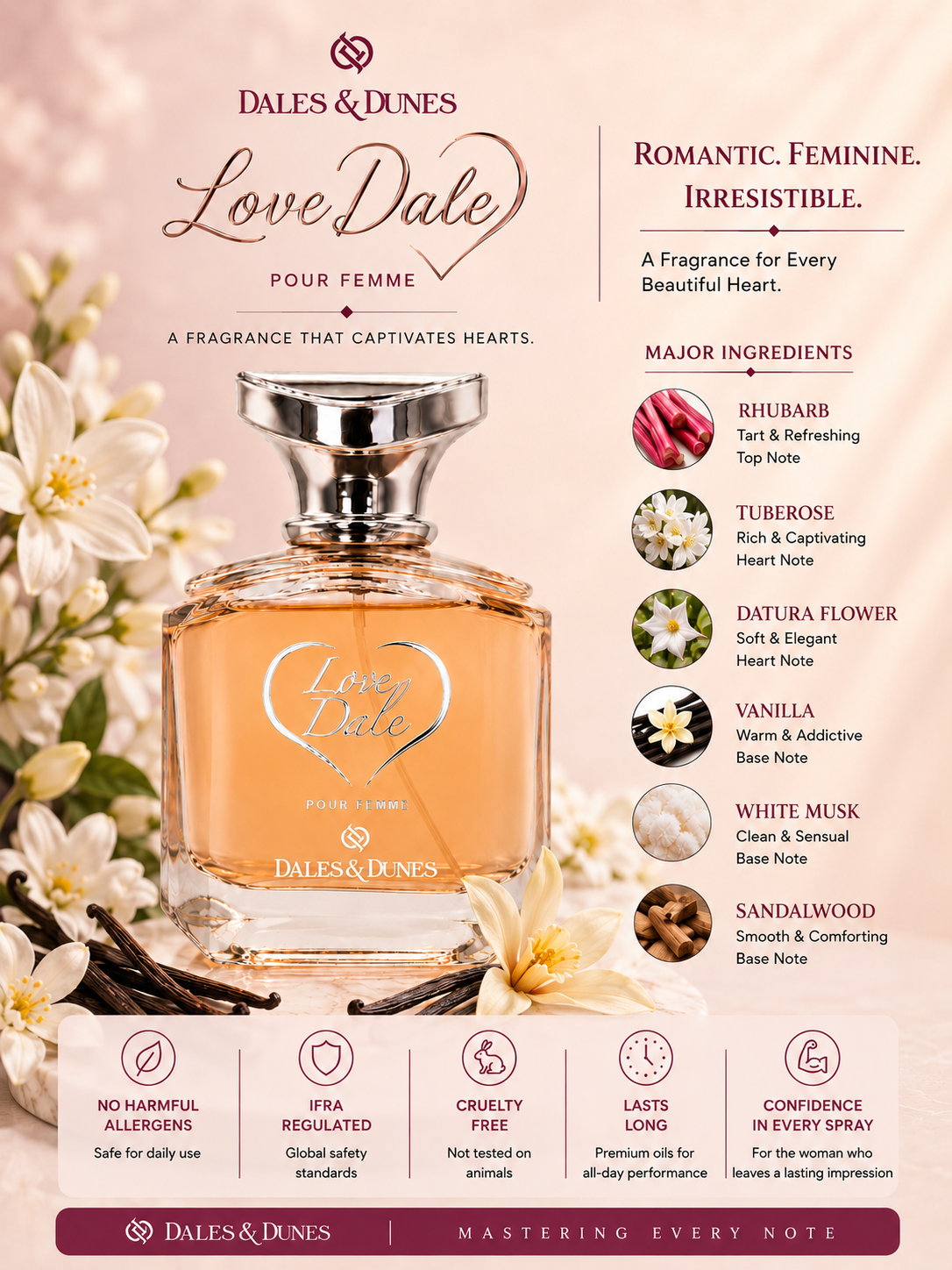 Dales & Dunes Elegant Collection Love Dale Eau De Parfum für Damen 100ml