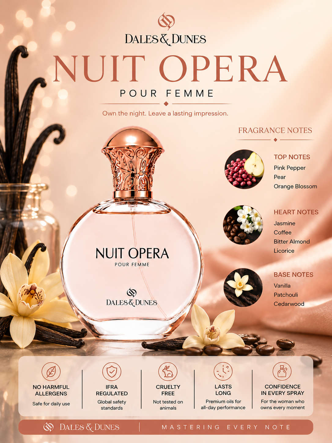 Dales & Dunes Elegant Collection Nuit Opera Eau De Parfum für Damen 100ml
